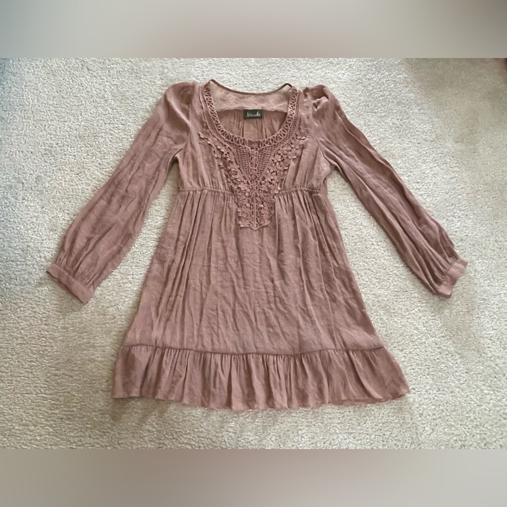 Maude Long Sleeve Sheer Dress - Size: Large